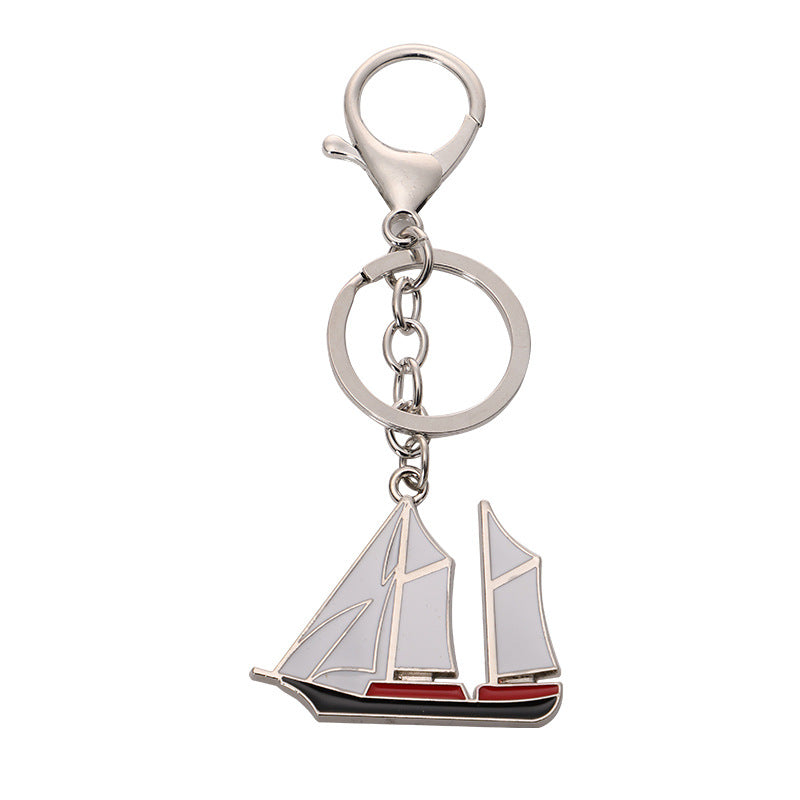 Wholesale Sailboat Anchor Rudder Alloy Keychain